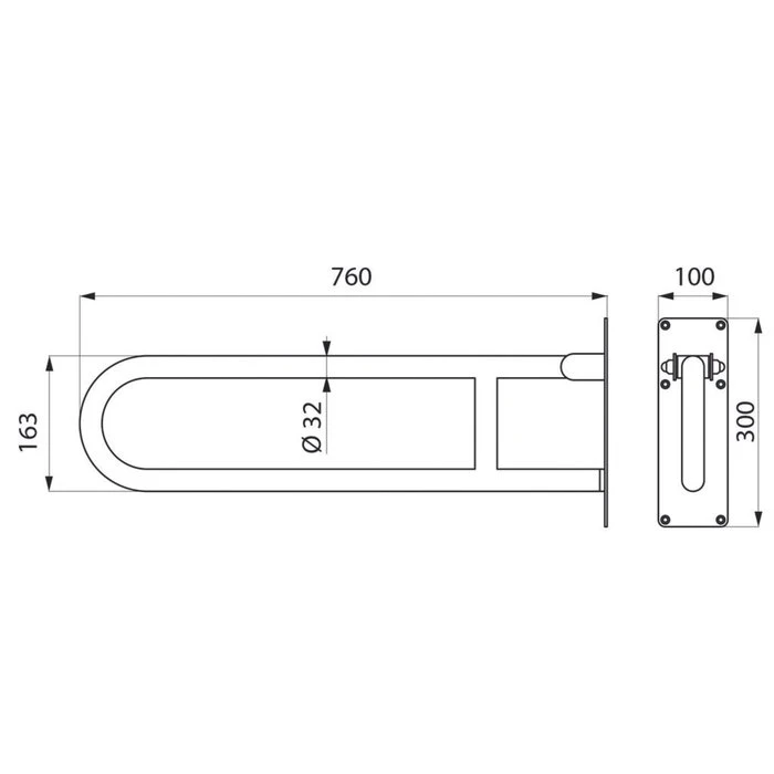 Poignée Relevable éco Blanc - Ø 32 Mm - Delabie – Image 4