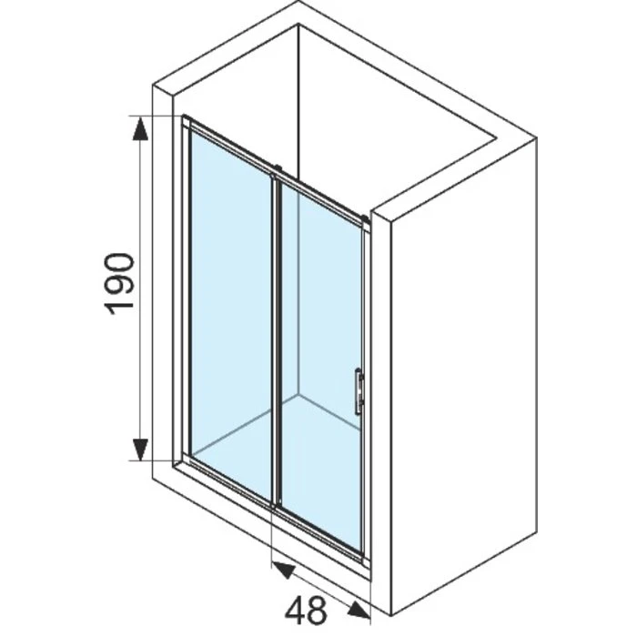 Porte De Douche 2 Vantaux Dont 1 Coulissant Lunes 2.0 2P – Image 2