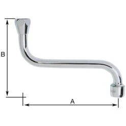 Bec Dessous à Portée Plate - 150 Mm - Écrou F 3/4'' - Avec Brise-jet