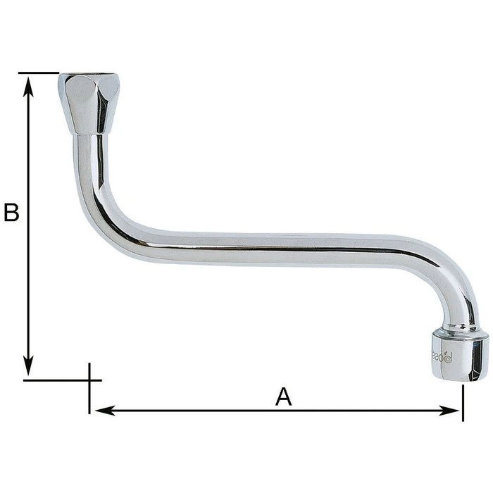 Bec Dessous à Portée Plate - 250 Mm - Écrou F 1/2'' - Avec Brise-jet