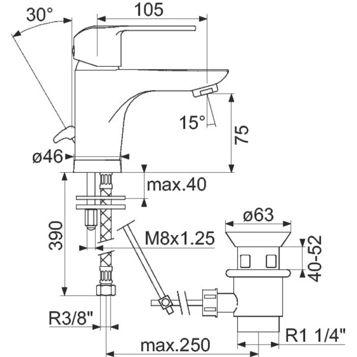 Mitigeur Lavabo Pyla – Image 2