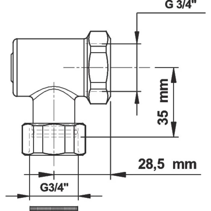 Robinet D'arrêt équerre Pour Chasse - P 1000 - Presto - FG 3/4" – Image 2