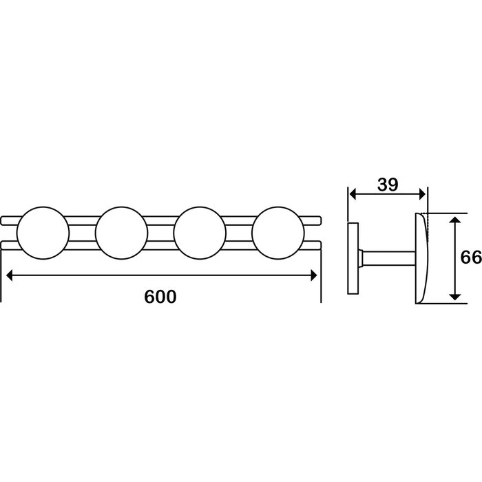 Porte-peignoir Chromé - 4 Têtes - Godonnier – Image 2