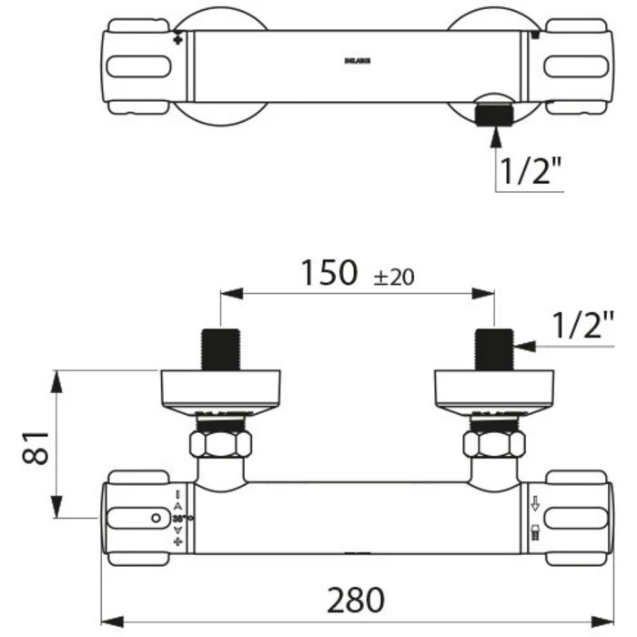 Mitigeur Douche "classic" - Sécuritherm - Delabie – Image 2