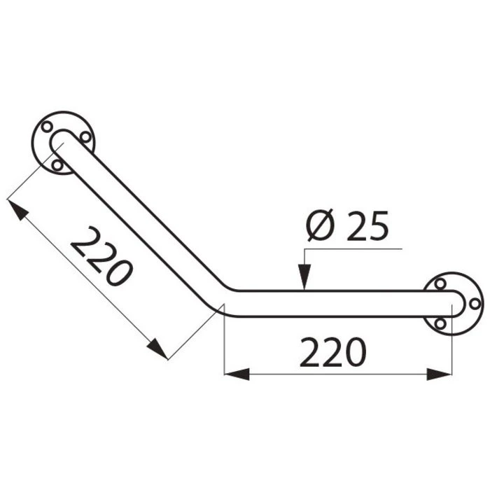 Barre D'appui Coudée Inox - Ø 25 Mm - Delabie – Image 2
