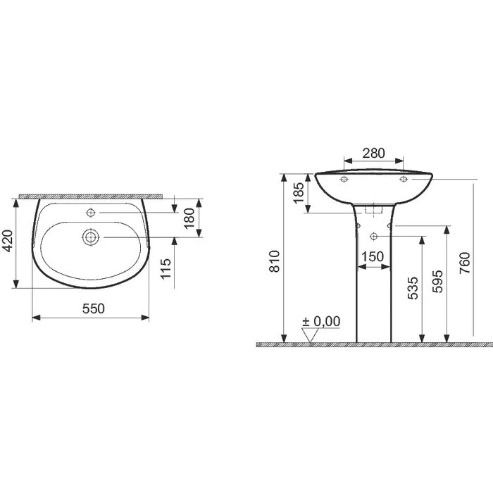 Pack Lavabo + Colonne Avec Mitigeur – Image 2