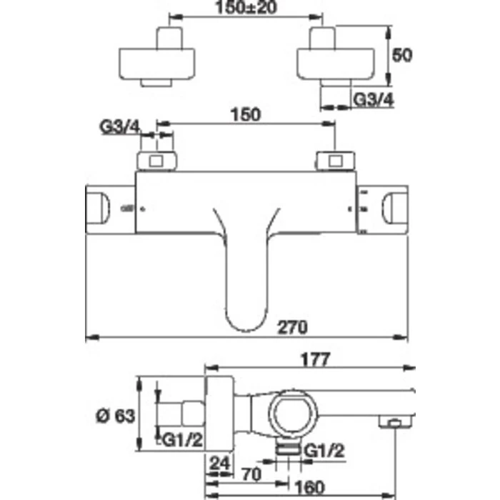 Mitigeur Thermostatique Bain-douche Thermo-Festival – Image 2