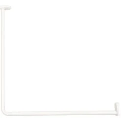 Kit Porte-rideaux De Douche D'angle - Aluminium - Blanc