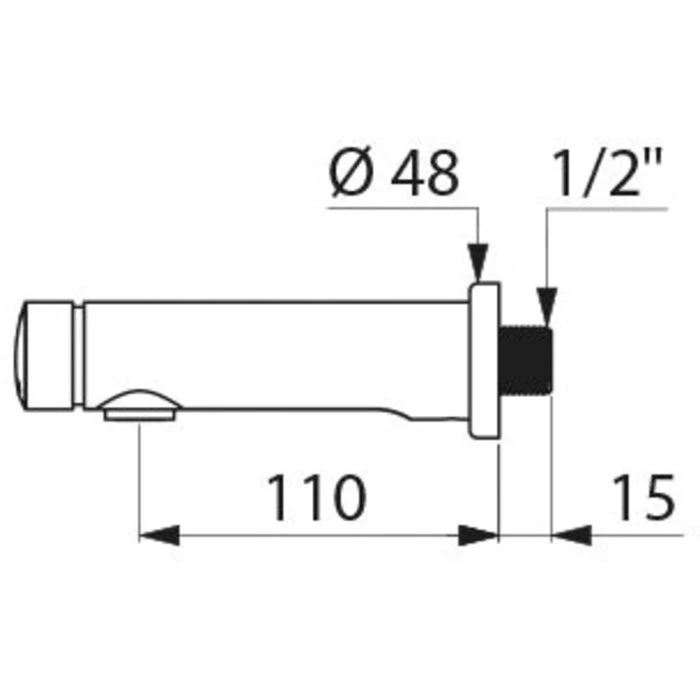 Robinet De Lavabo Mural - Temposoft 2 - Delabie – Image 2