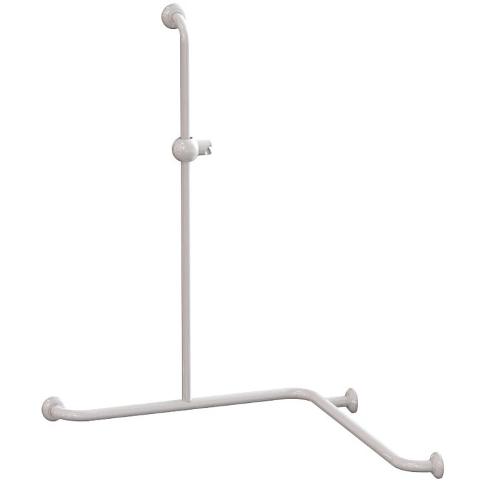 Barre De Douche D'angle - Aluminium - Époxy Blanc