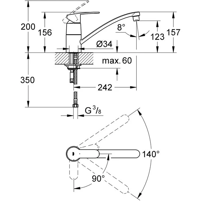 Mitigeur évier - Eurostyle Cosmopolitan - Grohe – Image 2