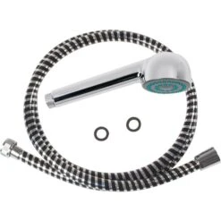 Kit De Douche Jetable - SIDER - Flexible Chromé Noir Avec Douchette