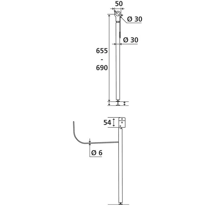 Béquille De Soutien Blanche - 655 à 690 Mm - Pellet ASC – Image 3