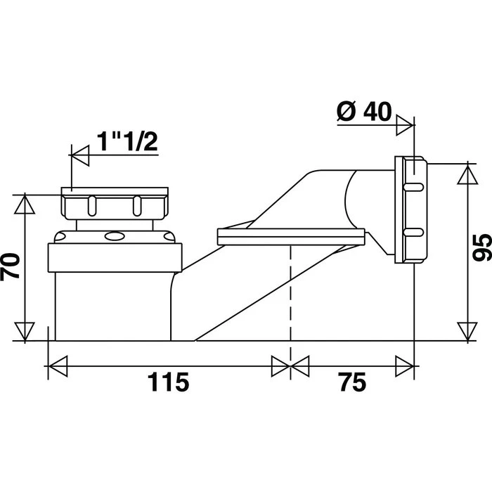 Siphon De Baignoire Extra-plat - 1"1/2 - Ø 40 Mm - Valentin – Image 2