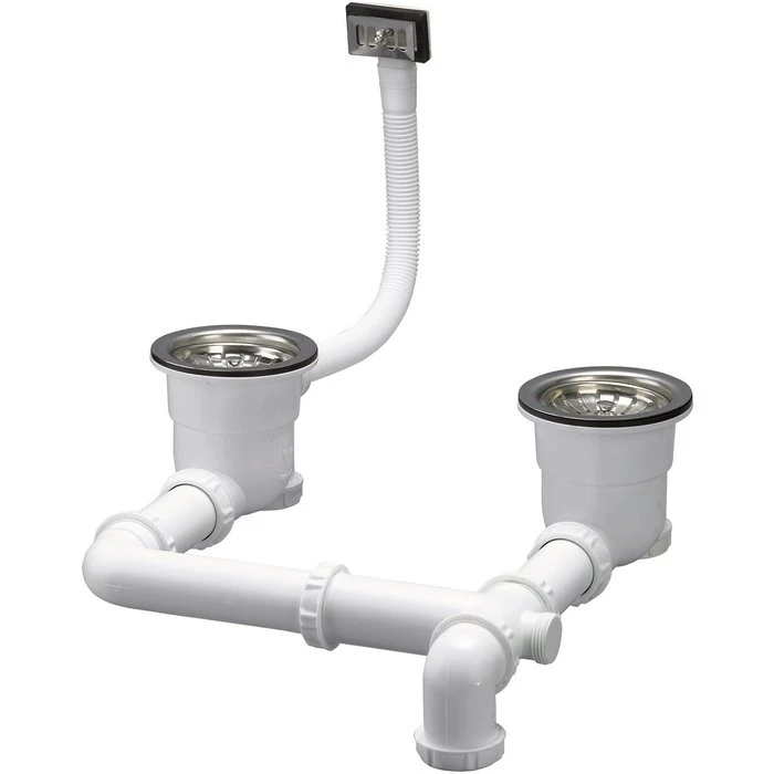 Siphonette évier- Diamètre 90 Mm - Pour évier 2 Bacs - Valentin