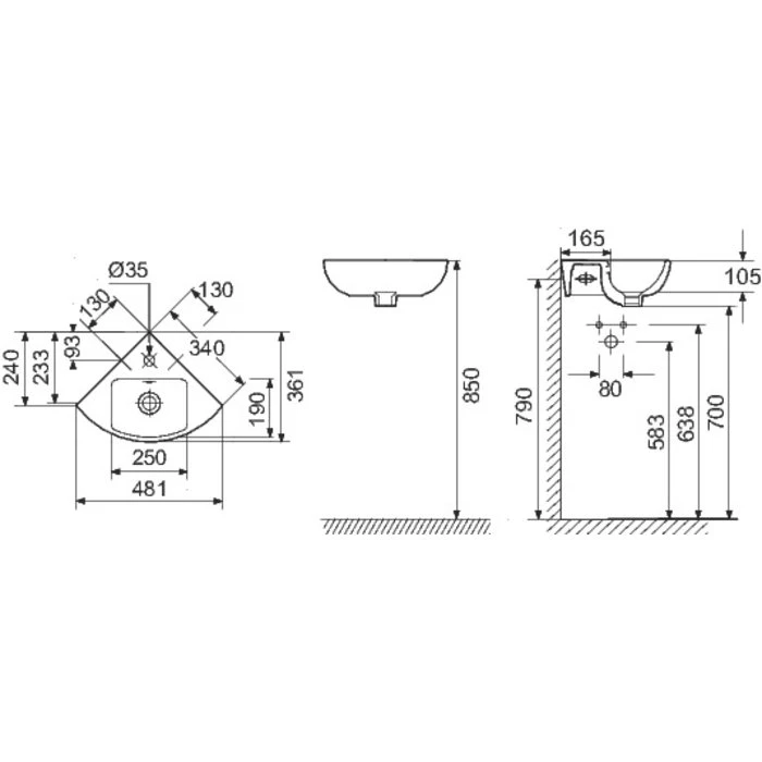 Lave-mains D'angle Odeon Up – Image 2