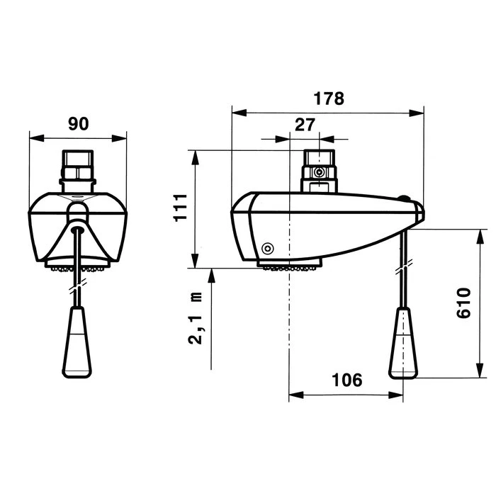Robinet Simple Temporisée - DL 350 S - PRESTO - Débit 10 L/mn à 3 Bars – Image 2