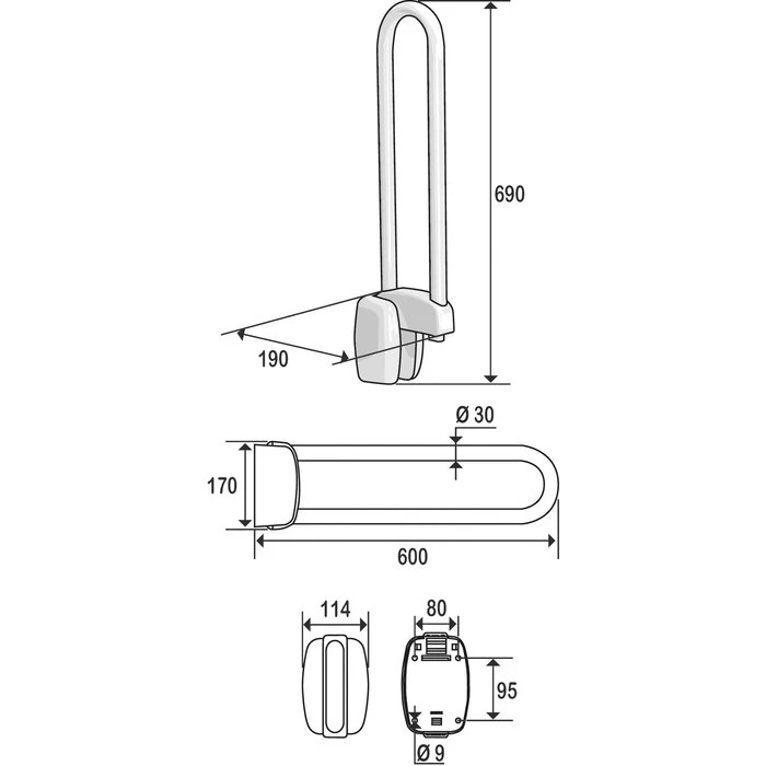 Barre D'appui Relevable - 600 Mm - Ø 30 Mm - Inox époxy Blanc - Pellet ASC – Image 7
