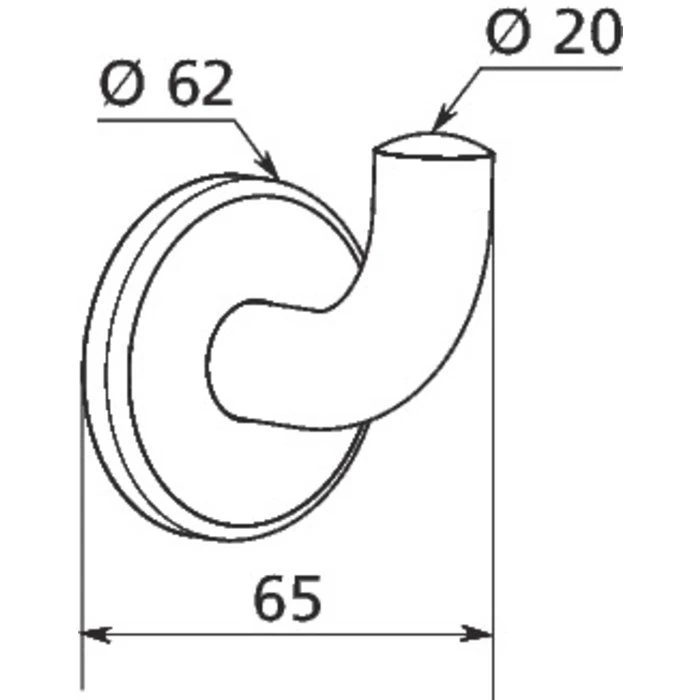 Patère Simple Inox Poli Brillant - Delabie – Image 2