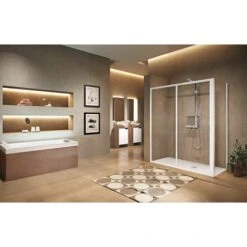 Porte De Douche 2 Vantaux Dont 1 Coulissant Lunes 2.0 2P