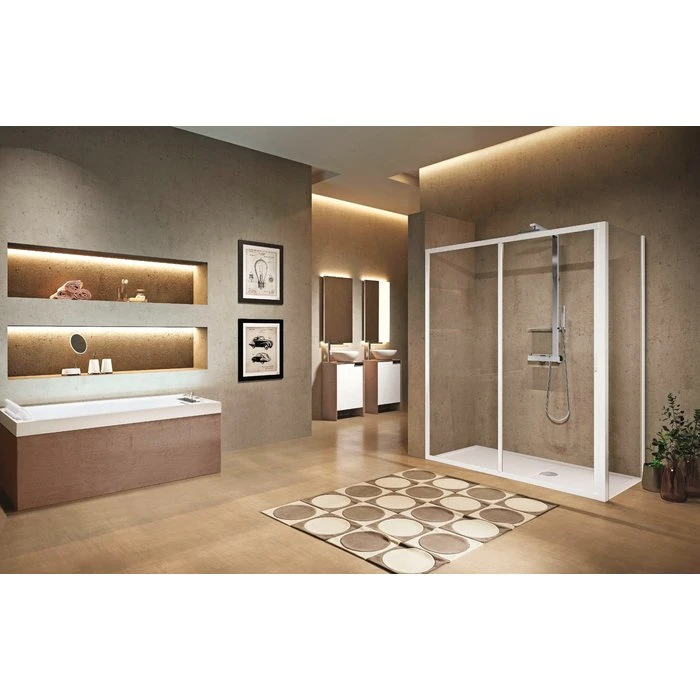 Porte De Douche 2 Vantaux Dont 1 Coulissant Lunes 2.0 2P