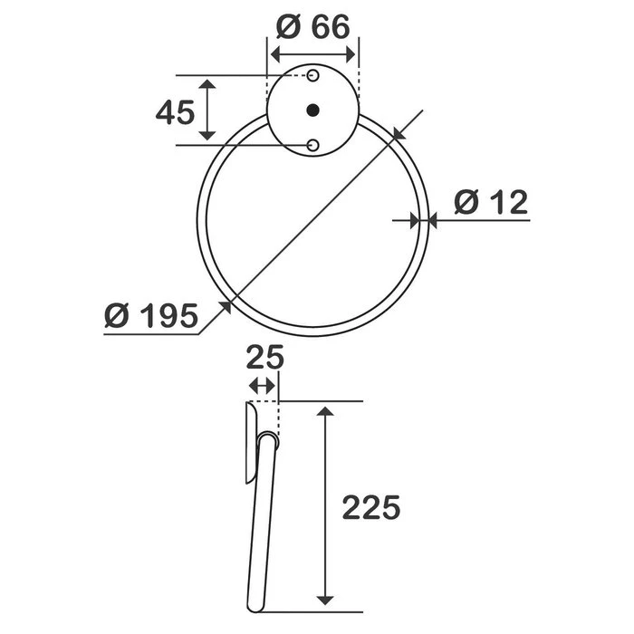 Porte-serviette - Anneau Acier Chromé - Ø 220 Mm - Pellet ASC – Image 2