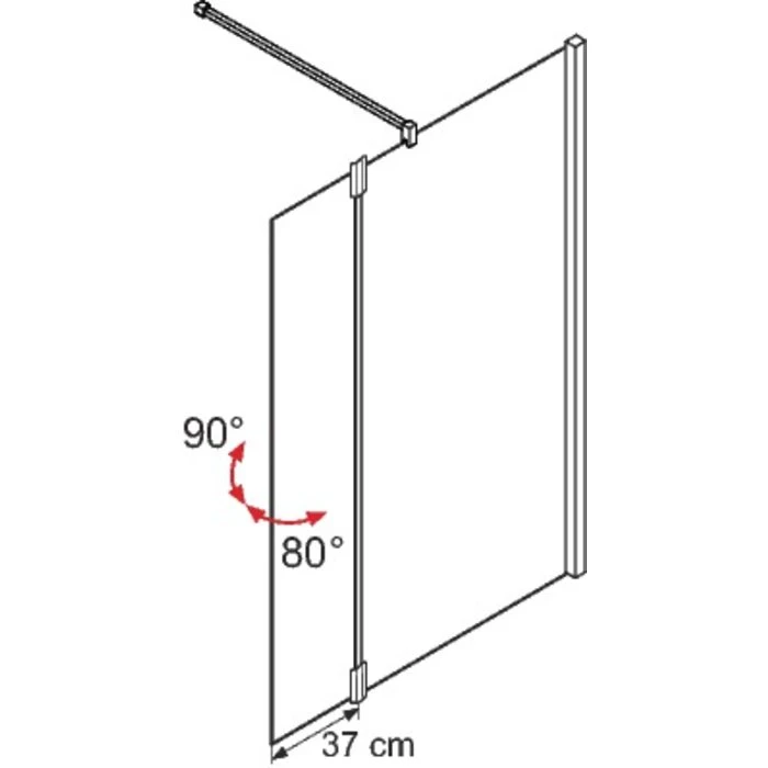 Volet De Douche Pivotant Verre Transparent - 37 Cm - Lunes H - Novellini – Image 2