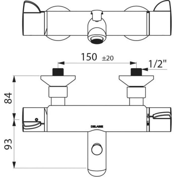Mitigeur Bain-douche - Sécuritherm - Delabie – Image 2