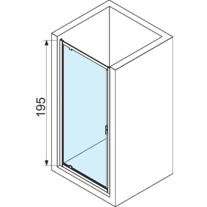 Porte De Douche Pivotante Verre Transparent - 1 Ventail - 780 à 840 Mm - Lunes G 2.0 - Novellini – Image 2