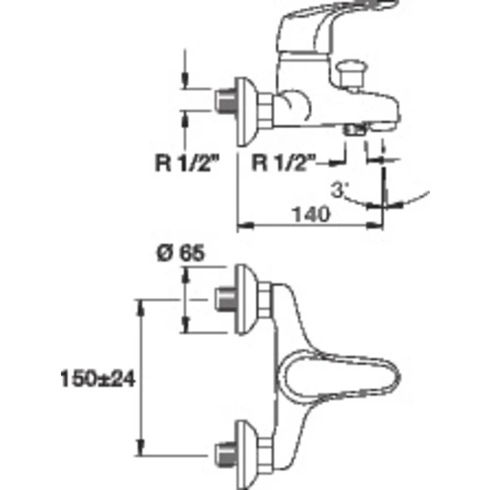 Mitigeur Bain-douche Première - Sider - Mural – Image 2