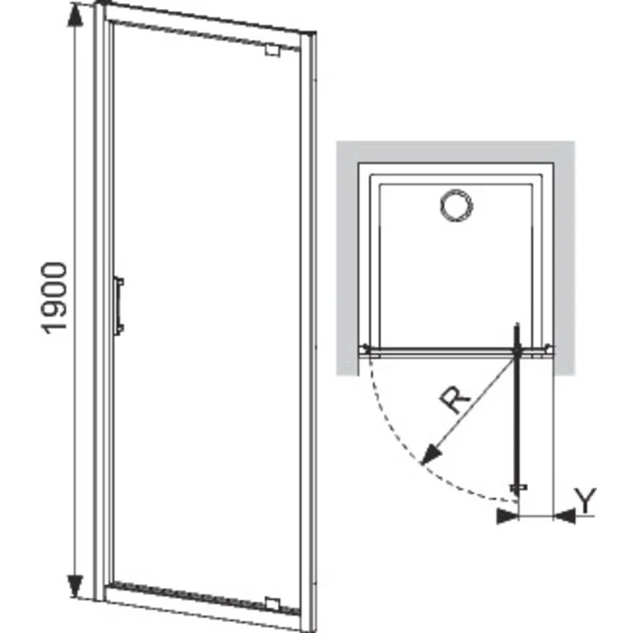 Porte Pivotante TYXO - 870 à 900 Mm - Leda – Image 2