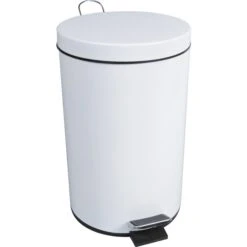 Poubelle Sanitaire à Pédale - Époxy Blanc