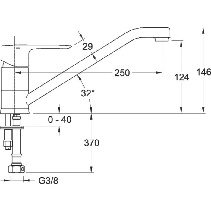 Mitigeur évier Bec Profilé Orientable - July - Jacob Delafon – Image 2