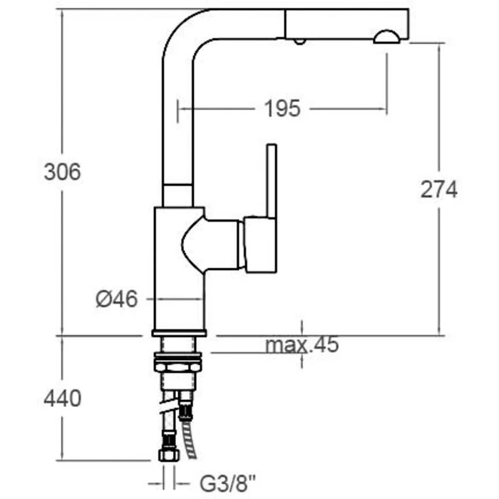 Mitigeur évier à Douchette Extractible Festival Sider – Image 4