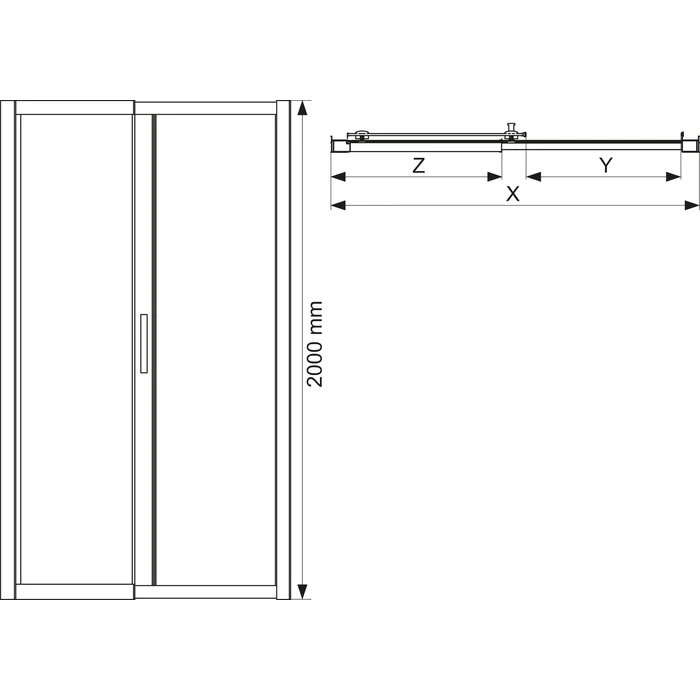 Paroi Coulissante Jazz Plus, 2 Vantaux – Image 2