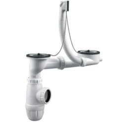 Vidage Complet Pour évier Inox 2 Cuves - Valentin - Plastique Blanc