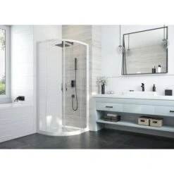 Porte De Douche Coulissante Atout 3 Leda - Quart De Rond - Accès D'angle - 90 X 90 Cm