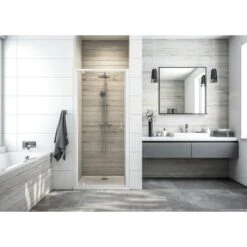 Porte De Douche Pivotante Atout 3 Leda - Accès De Face - Verre Transparent - 90 Cm