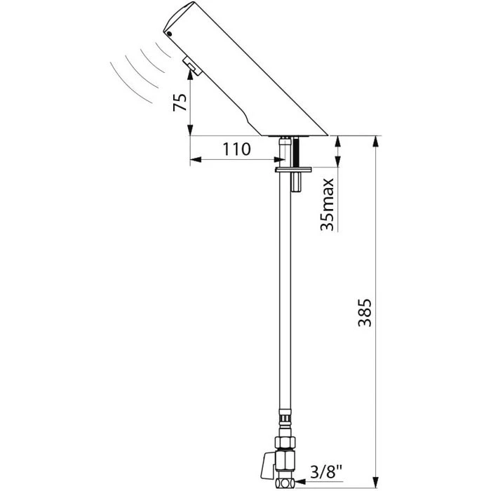Robinet électronique De Lavabo Tempomatic 4 Delabie - 3/8" – Image 2
