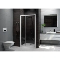 Porte De Douche Coulissante Atout 3 Leda - Accès De Face - 3 Vantaux - 90 Cm