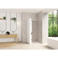 Porte De Douche Pivotante Smart Design Kinedo - Sans Seuil Porte - Verre Transparent - 90 Cm