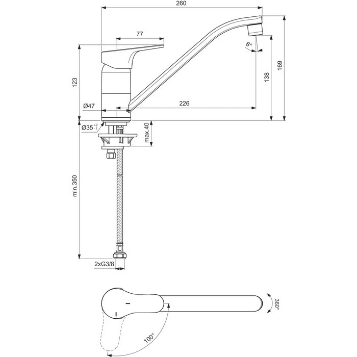 Mitigeur évier - Olyos - Porcher - C3 – Image 2