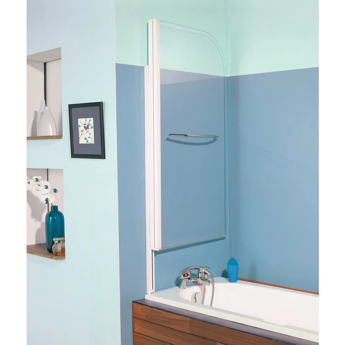 Pare-baignoire Relevable Verre Transparent - 1 Ventail - 140 X 80 Cm - Aqualift - Kinedo