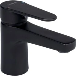 Mitigeur Lavabo - Sider - Ibaya - Fixation Rapide - Sans Vidage - Noir Mat