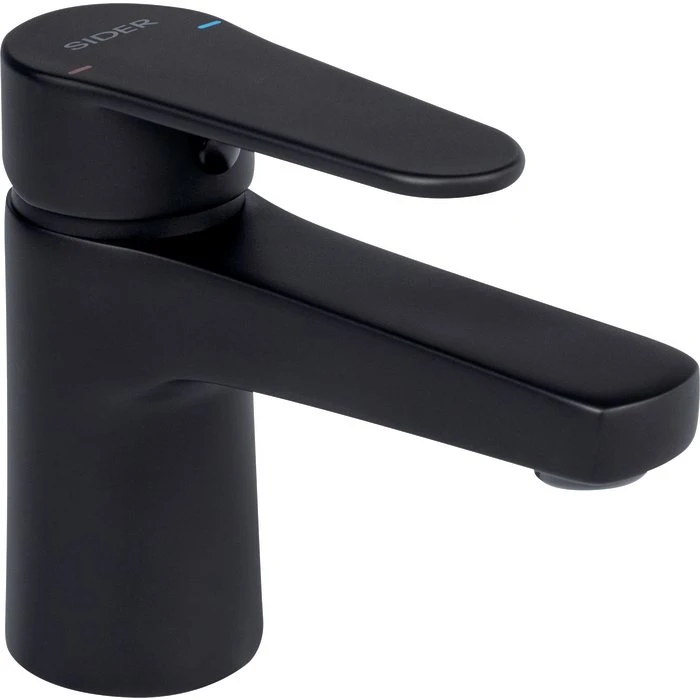 Mitigeur Lavabo - Sider - Ibaya - Fixation Rapide - Sans Vidage - Noir Mat