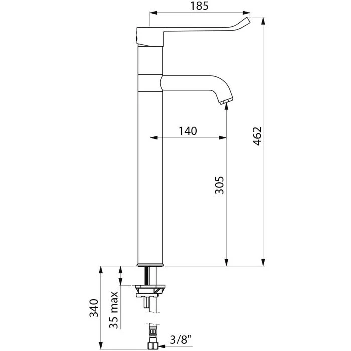 Mitigeur à Commande Au Poignet - 300 X 160 Mm - Bec Oriantable - Delabie – Image 2