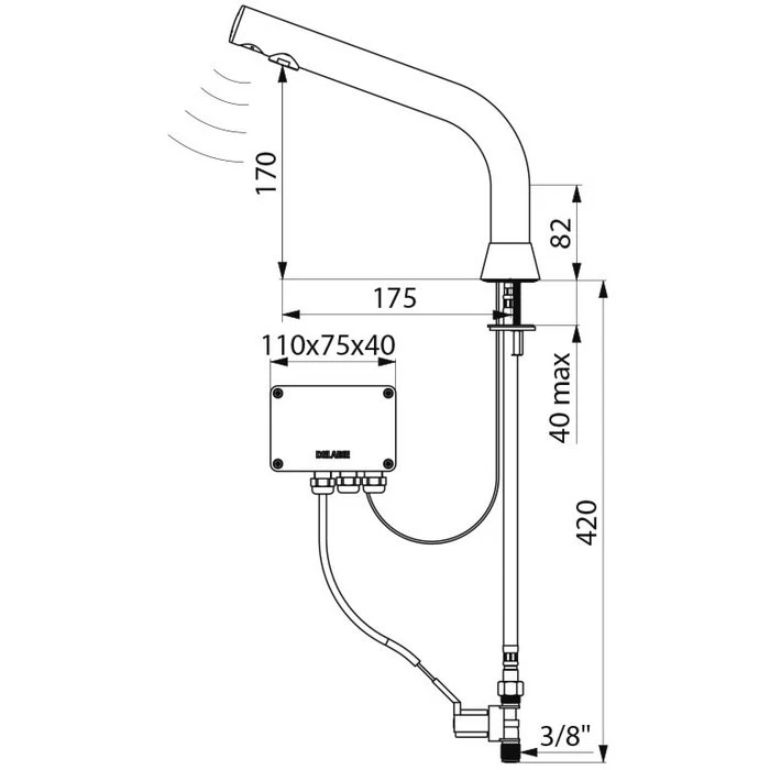 Robinet électronique De Lavabo - BLACK BINOPTIC - Delabie – Image 2