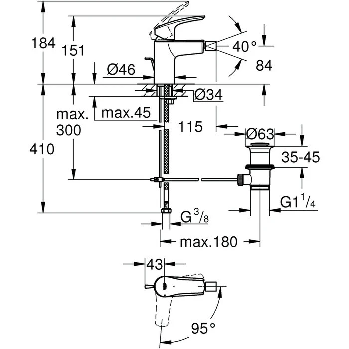 Mitigeur Bidet - Eurosmart - Grohe - Taille S – Image 4