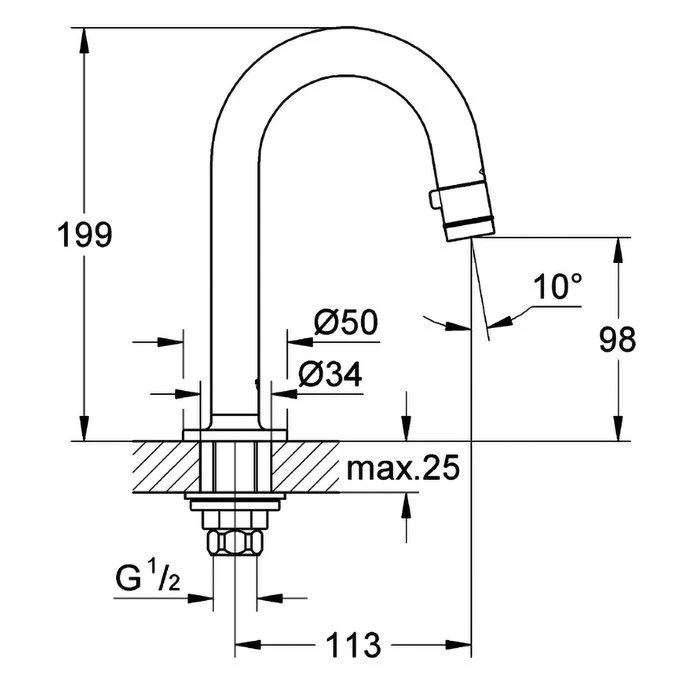 Robinet Monofluide Universelle - Starlight - GROHE – Image 2