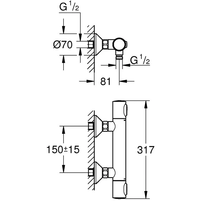 Mitigeur De Douche - Grohtherm - Grohe - M1/2 – Image 4